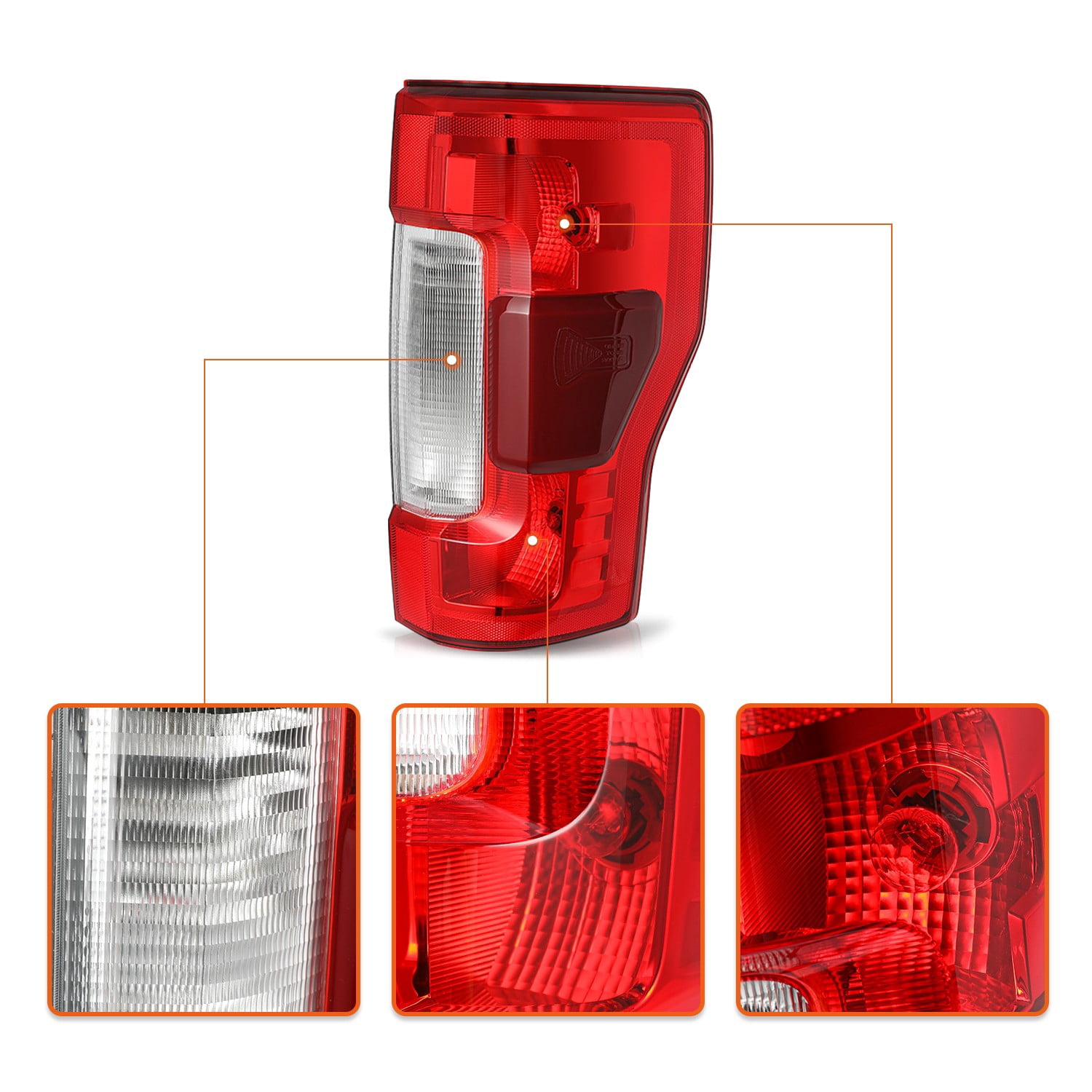 For 2017-2019 Ford F250 SuperDuty Halogen w/Blind Spot BSD Tail Light Passenger