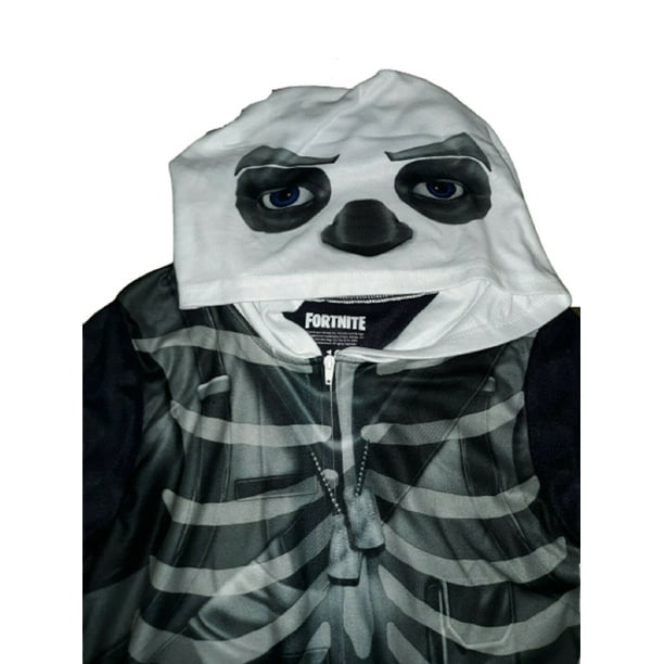 Ame Fortnite Skull Trooper Onesie Pajama In Black White Size 10 Walmart Com Walmart Com