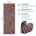 thumbnail image 2 of Orange Pioneer Flower and Paisley Pattern Hot Yoga Mat Towel Non Slip for Hot Yoga - Quick-Drying Yoga Mat Cover with 4 Corner Pockets with Travel Bag - Hot Yoga Towel Non Slip 74"x26", 2 of 6