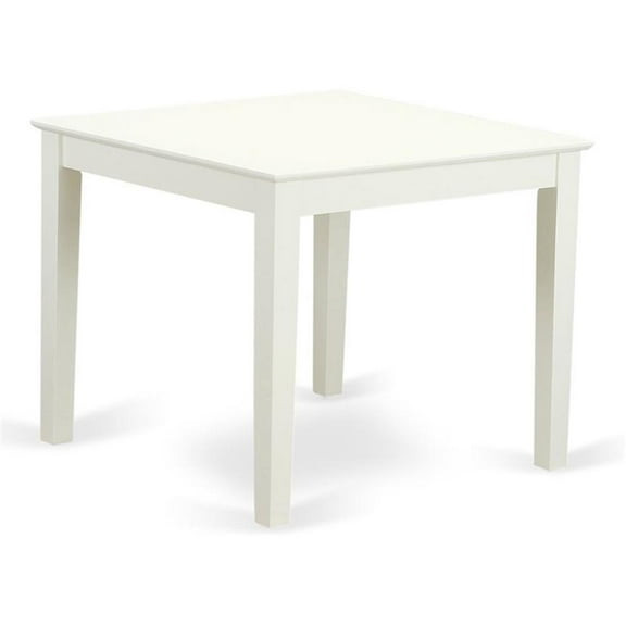 Pemberly Row Square Traditional Wood Dining Table in Linen White