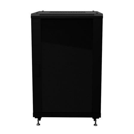 18U AV Rack Cabinet, 28 in depth, Cold-rolled Steel, Black