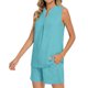 thumbnail image 1 of Camiseta de Manga Corta con Cuello en V para Mujeres con Pantalones Cortos de Bolsillo, Pantalones Casuales Y el Conjunto Superior para las Mujeres, 1 of 5