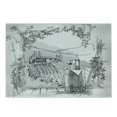 thumbnail image 1 of Sketchy Cutting Board, Aerial View of Valley with House and Winery Elements Italian Mediterranean Art, Decorative Tempered Glass Cutting and Serving Board, Small Size, Pale Grey Black, by Ambesonne, 1 of 1
