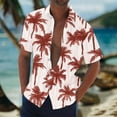 thumbnail image 2 of ZCFZJW Mens Hawaiian Tropical Palm Tree Shirts Lightweight Casual Summer Short Sleeve Button Down Beach T-Shirts Fashion Vacation Outfit Clothes Brown XXXL, 2 of 5