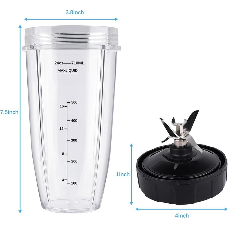Ninja ブレンダー部品セット BLISSYIN Ninja Blender Cups Replacement, 24Oz 7-Fins