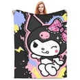 thumbnail image 6 of Kuromi And My Melody Fleece Blanket Super Soft Cozy Throw Blanket 40"X30", Lightweight Fuzzy Comfy Flannel Blanket Warm Plush Throw Blankets For Couch, Sofa, Bed, 6 of 7