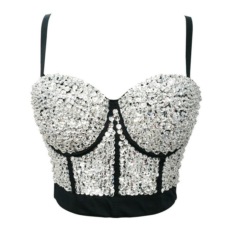Sparkling Sequin Beaded Bra Crop Top For Women Perfect For Rave, Festival,  Club, And Tribal Parties Available In Gold, Silvery, Red, Blue, Or Rose  From Jessie06, $13.07