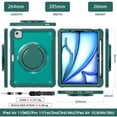 thumbnail image 3 of XYX For iPad Air 11 inch Case (2025 M3/2024 M2), 360 Rotating Hand Grip, Shoulder Strap, Heavy Duty Drop Protection, Green, 3 of 7