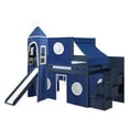 thumbnail image 3 of JACKPOT Solid Wood Prince & Princess Low Loft Bed in Blue/White, 3 of 6