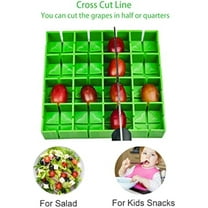 Zmeidao Grapes Cherry Tomatoes Cutter Slicer Half or Quarter Cutting 16Pcs at a Time, Food Grade Material, Dishwasher Safe, Fruit Container Holder Cutter for Salad Kids