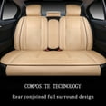 thumbnail image 5 of Maidao Universal Faux Leather Car Seat Covers Full Set,Auto Interior Accessories 5 Seat Covers All Season Fit for SUV,Sedan,Van, Airbag Compatible with Pillow Beige, 5 of 6