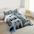 thumbnail image 3 of Manfei Wild Deer Bear Full Size Comforter Sets,Weatern Farm Cabin Bedding Comforter Set,Patchwork Geometric Checkered Bedding Sets For Kids,Ultra Soft Home Decor,3pcs, 3 of 8