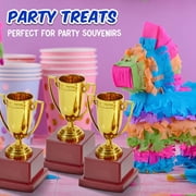 Fun Gold Cup Plastic Trophies 4 Inch 12 Pack Gold Plastic Awards Competitions Champion Celebrations Victory Vibes Spelling Bee Sports Galore, Football League Match Trophy