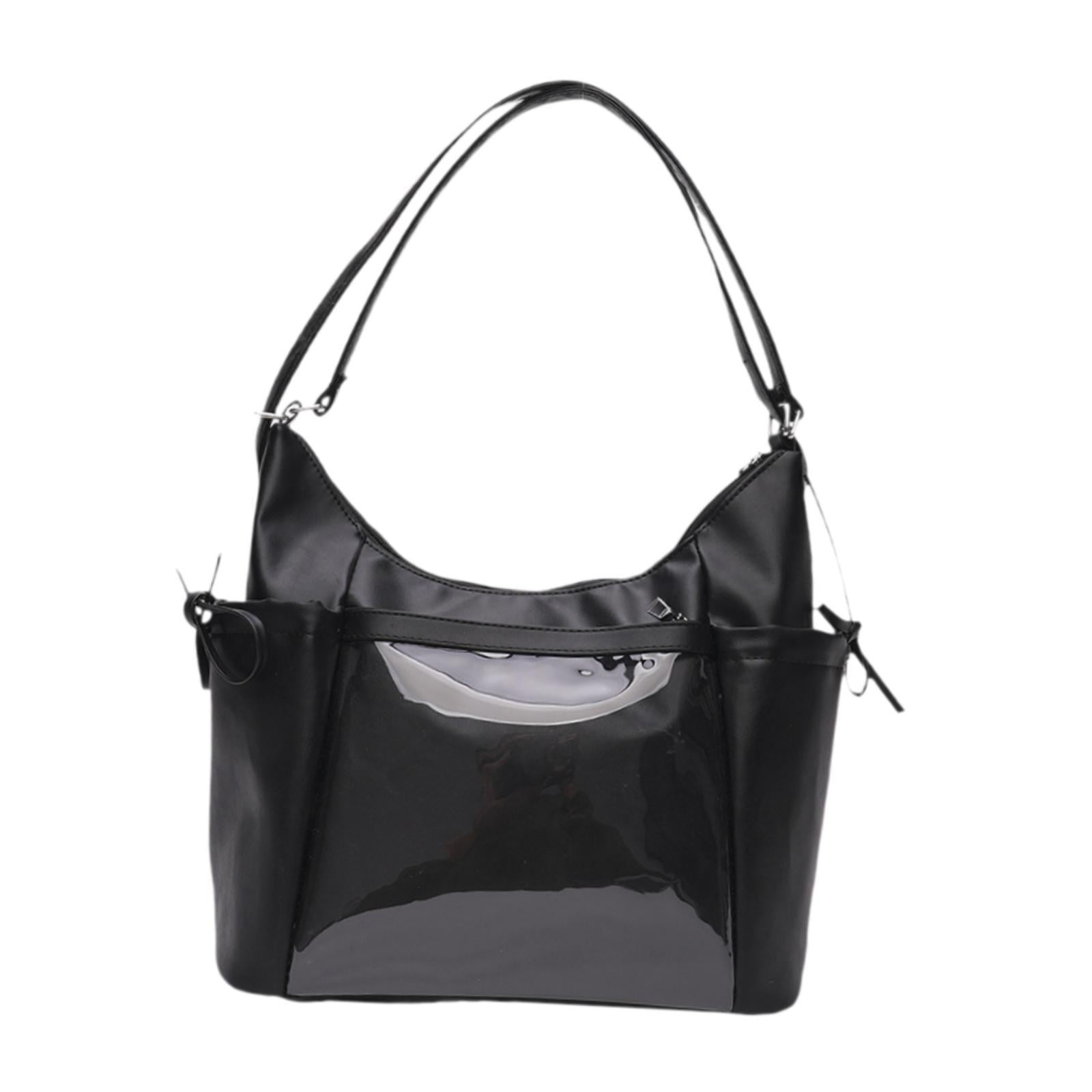 Abbraccia Ita Bag Uniform Bag DIY Multipurpose Transparent Purse Handbag Backpack for Gifts Anime Dolls Display Party Shopping Students Black