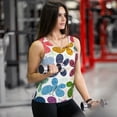 thumbnail image 6 of Gukieu Colorful Butterflies Print Women's Quick-drying Fitness Vest, Round Neck Sleeveless Fitness T-shirt, Suitable for Yoga, Sports-X-Large, 6 of 7
