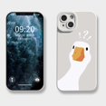 thumbnail image 5 of Compatible with iPhone Case,Matte Cute Funny Doubt Duck Silicone Bumper Camera Lens Protection Soft Shockproof Cover Phone Case (White,iPhone 13 Pro), 5 of 6