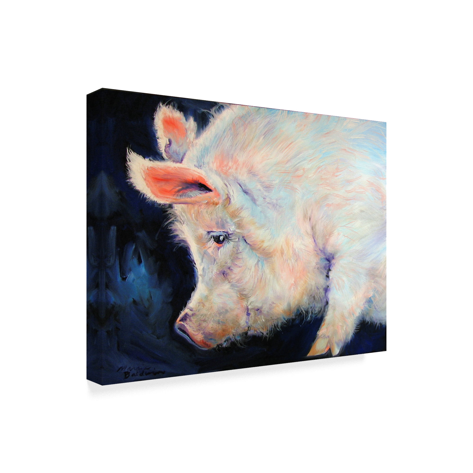 Trademark Fine Art 'My Pink Pig' Canvas Art by Marcia Baldwin