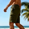 thumbnail image 5 of Kojanyu Men's Linen Flax Drawstring Cargo Shorts Regular & Plus Size Lightweight Breathable Casual Summer Beach Shorts with Pockets Sizes S-3XL, 5 of 7