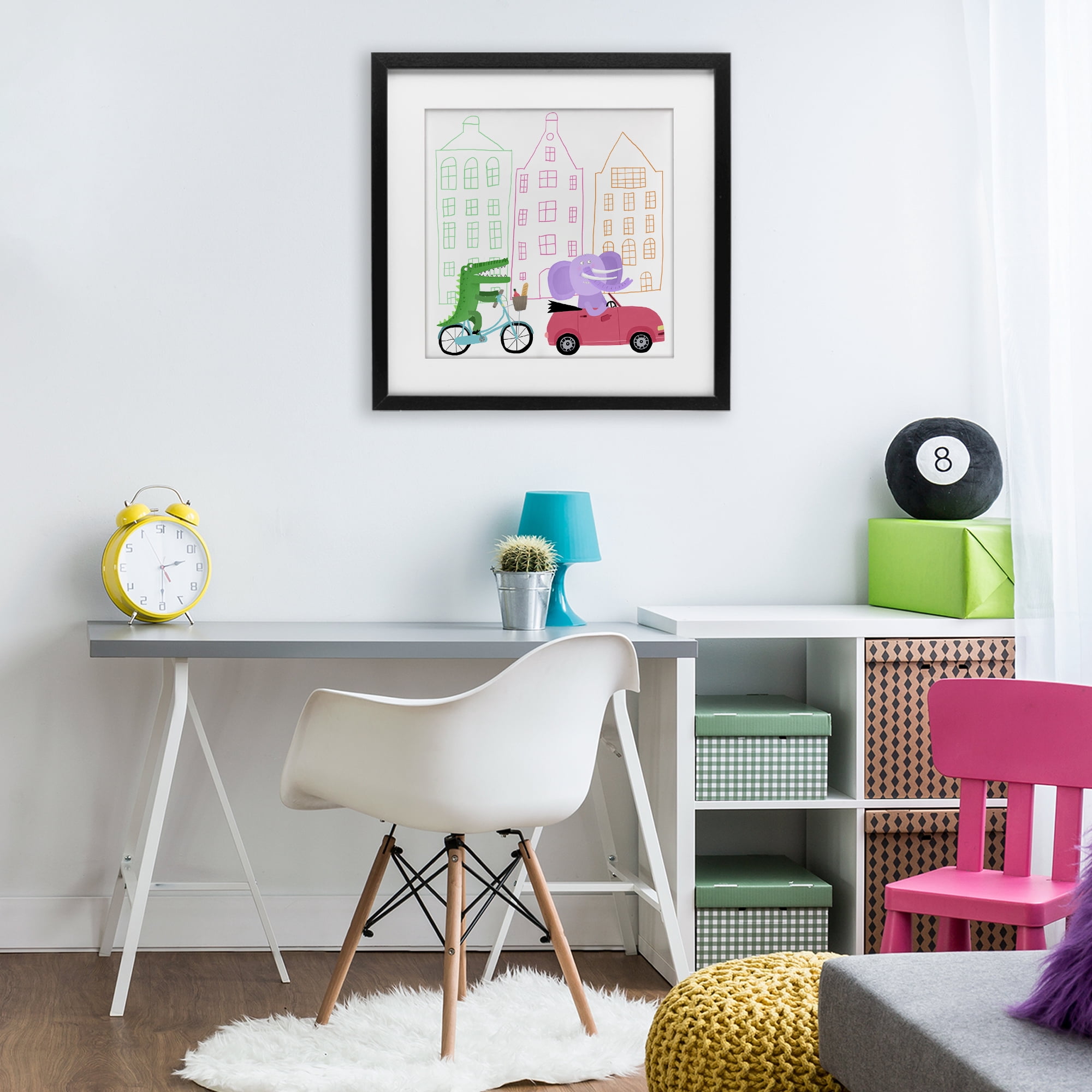Stupell Industries Amsterdam Buildings & Animals Black Framed Print Under Glass, design by Carla Daly