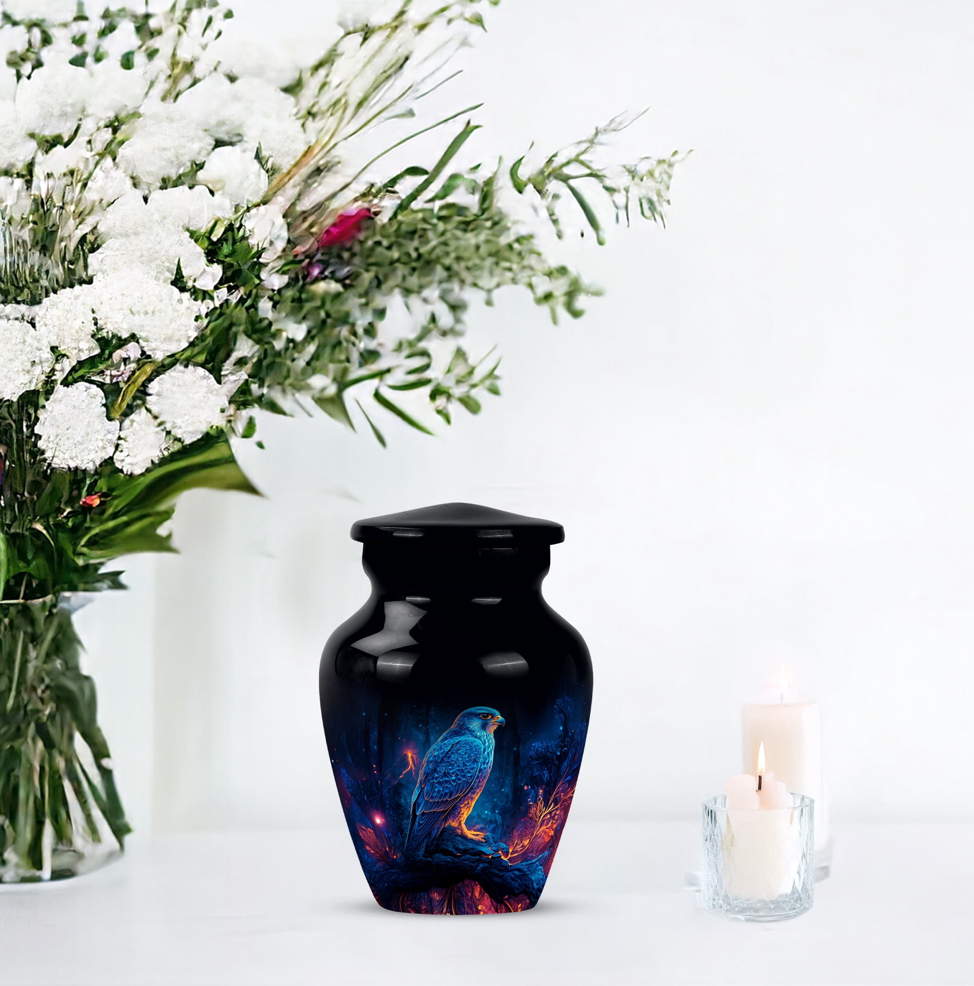 Mini Falcon Keepsake Urn For Ashes Small, Cremation Urn For Ashes Adult Male, Burial Urns For Adult Human Ash, Funeral Urns For Adult Ash Men (Size 3 Inch, 1 Pc)