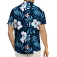thumbnail image 3 of LEKWK Mens Hawaiian Shirts Short Sleeve Loose Fit Floral Print Beach Shirts Breathable Button Down Vacation Shirts Lightweight Soft Tropical Holiday Travel, 3 of 5