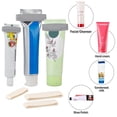 thumbnail image 4 of Dispensador exprimidor de tubos de pasta de dientes, 6 uds., 3 tamaños, Clip de pasta de dientes enrollable de plástico para baño (gris, blanco), 4 of 5