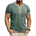 thumbnail image 4 of Youthup Men's Vintage-Inspired Half-Button Breathable T-Shirt with Chest Pocket for Urban Casual Wear, 4 of 8