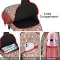 thumbnail image 4 of Sling Backpack,Beige Christmas Character Pattern Sling Bag with Water Bottle Holder,Waterproof Sling Bag for Men/Women with Headphone Jack for Hiking,Travel, 4 of 6