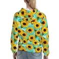 thumbnail image 7 of Lsque Sunflowers With Green Leaves Pattern Casual Women's Hoodie,Hooded Sweatshirt with Kangaroo Pocket,Pullover Hoodie with Eye-catching Drawstrings-X-Large, 7 of 7