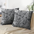 thumbnail image 3 of LALILO Throw Pillow Covers City Map Retro Map Map Art Blue City Cushion Cover 18" x 18", 2 Pack, 3 of 6