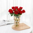 thumbnail image 5 of 12PCS Artificial Silk Flowers Realistic Roses Bouquet Long Stem for Home Wedding Decoration Party(Red), 5 of 6