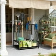 thumbnail image 3 of Multi-Tier Yard Tool Rack with Hooks for Long-Handled Tools Storage, 3 of 7