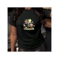 thumbnail image 1 of Camiseta ligera de algodón estampada para mujer: Camisa de manga corta cómoda con cuello redondo, 1 pieza, camiseta informal, 1 of 6