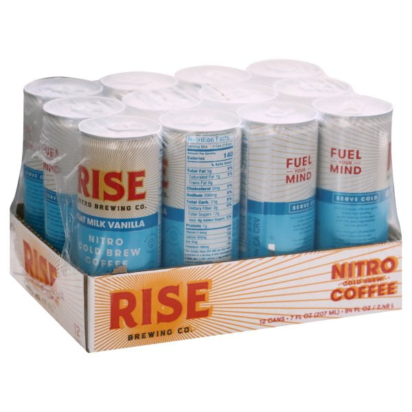 Rise Brewing Co Vanilla Oat Milk Nitro Cold Brew Latte, 7 Fluid Ounce -- 12 per case