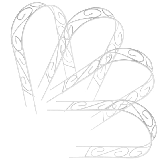 FOMIYES White Iron Garden Arch Trellis for Potted Plants, and Compact, Set of 4 Pieces