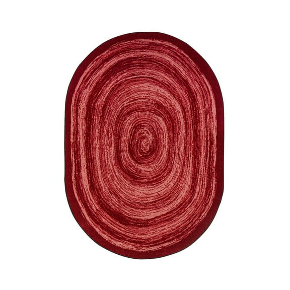 Feeling Fun 10'9" x 13'2" Oval Area Rug In Color Red-Color:Red,Material:Nylon
