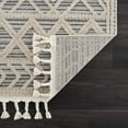thumbnail image 4 of Hauteloom Magnolia MGN-2300 - Molde Moroccan Farmhouse Living Room Bedroom Area Rug with Tassel - High Low Carpet - Tribal Boho Style - Southwestern Geometric Pattern - Beige, Cream 5'3" x 7', 4 of 7
