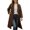 Brown, variant on Long Notched Lapel Wool Blend Overcoat, Solid Two Button Loose Trench Outerwear, Warm Fall Winter Coat, 1 Piece, S-XXL Plus Size Friendly