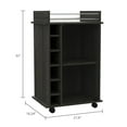 thumbnail image 4 of Portable Drink Cart, 2 Shelves, 6 Wine Bottle , 4 Locking , Spacious -colored Movable Beverage Trolley, Holes, Top, 4 of 4