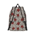 thumbnail image 2 of Naloa Leopard Print Rose Canvas Backpack for Men Women Rucksack Casual Travel Daypack College Tote Satchel Bookbag for Teens-Medium, 2 of 7