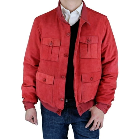 Luciano Natazzi Men's Quality Goatskin Suede Leather Jacket