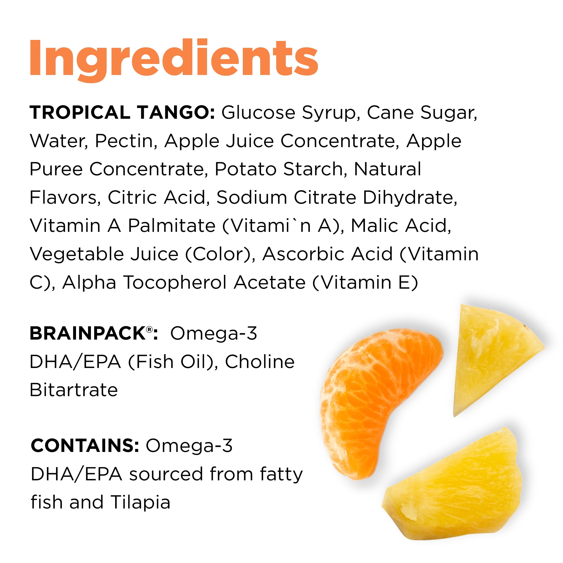 Brainiac Fruit Snacks with BrainPack, Tropical Flavor, 72 count