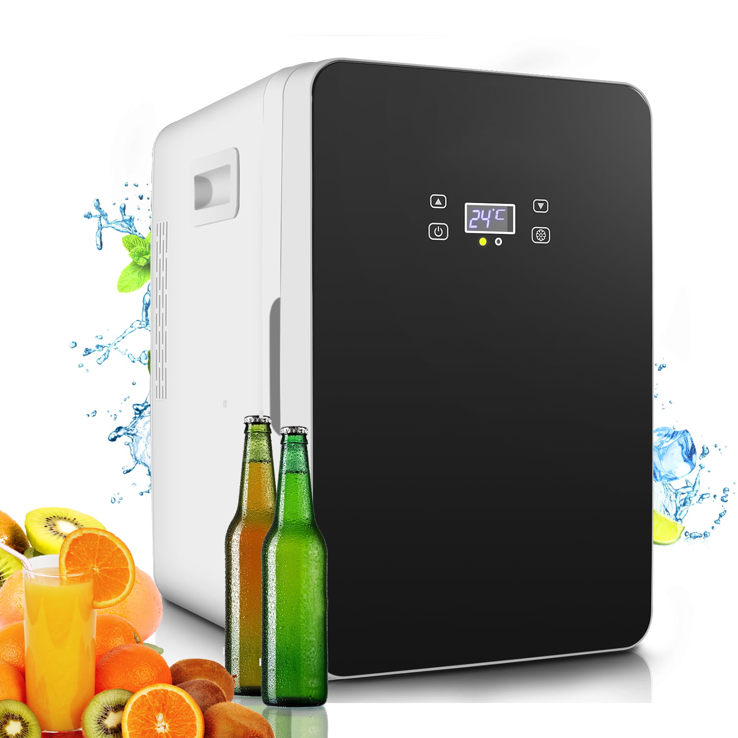 20L Portable Electric Mini Refrigerator, Compact Beer Drink Fridge Cooler and Warmer 60W Low