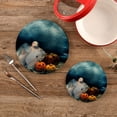 thumbnail image 2 of SKYSONIC Cute Pumpkins Monster Pot Holders Trivets, 2 Pcs Heat Resistant Trivets,Halloween Night Cotton Thread Weave Mats for Hot Pads Pans Pot Bowl Teapot for Kitchen Decor, 2 of 7