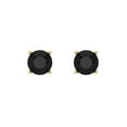 thumbnail image 3 of 0.5 Ct Round Cut Studs Black Natural Onyx 18K Yellow Solid Solid Gold Everyday Dainty Earrings Screw Back, 3 of 7