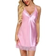 thumbnail image 4 of Avidlove Women Lingerie Satin Lace Chemise Nightgown Sexy Full Slips Sleepwear (Small Pink), 4 of 5