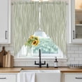 thumbnail image 6 of Green Waves Stripes Swag Valances for Windows, Kitchen Curtains 36 Inch Length 2 Panels Set, Vintage Minimalist Lines Texture Short Curtains for Small Windows Rod Pocket Cafe Curtains Drapes 28"x36", 6 of 8