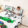 thumbnail image 3 of Erosebridal Kids Race Car Full Size Sheets, Racing Flag Bed Sheets, 1 Flat Sheet, 1 Fitted Sheet and 2 Pillowcases, 3 of 5