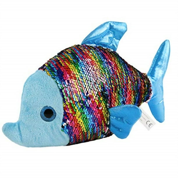 athoinsu flip sequin stuffed fish soft plush toy with reversible sparkle sequins creative sea