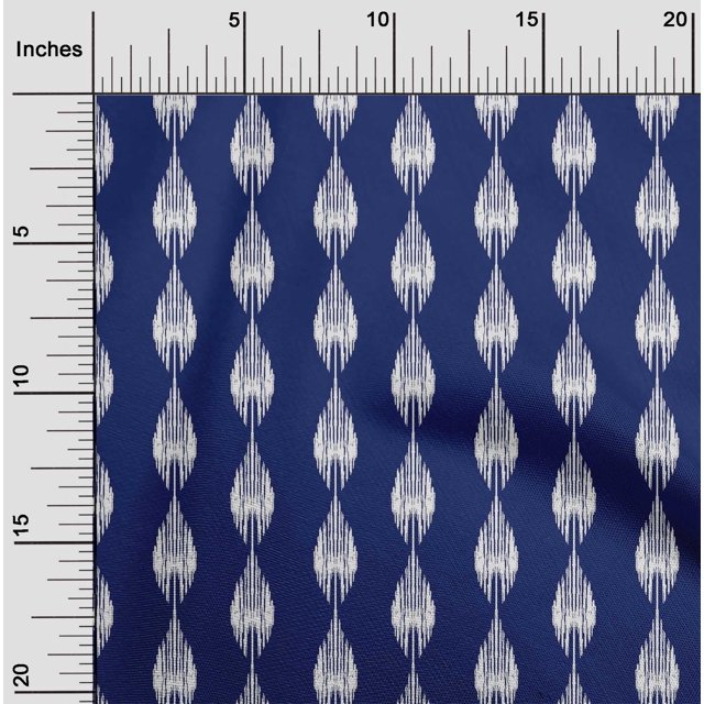 oneOone Tissu Georgette Viscose Rayé Ikat Imprimés au Mètre 42 Pouces de Large